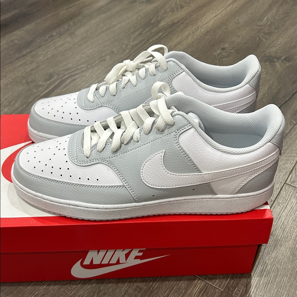 (Sold)Nike court vision low Men's Gray and White Sneakers